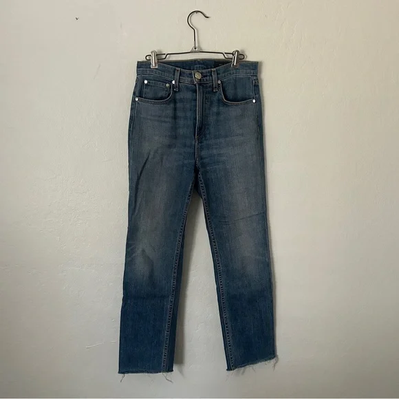 Rag & Bone Straight Leg High Rise Jeans in Rovers Medium Wash Stretch size 25 - Picture 6 of 15